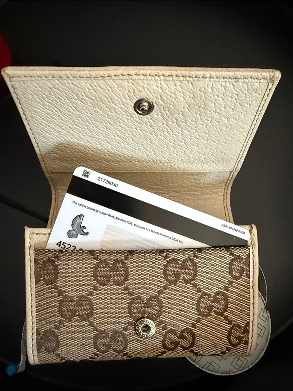 Gucci Beige and Brown GG Canvas Compact Wallet - Picture 7 of 15